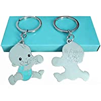 Los mejores  - diversityofworld Llavero para Bautizo bebé niño con biberón Personalizado con Nombre Y Fecha. Pack 20 Unidades